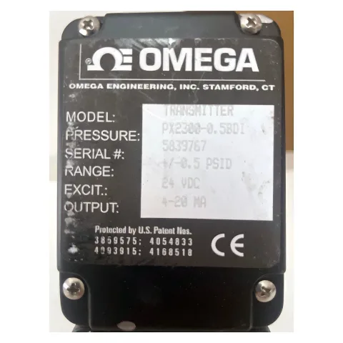OMEGA PX2300-0.5BDI ratings label, serial 5839767