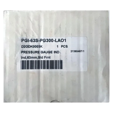 Original box label showing Swagelok PGI-63S-PG300-LA01